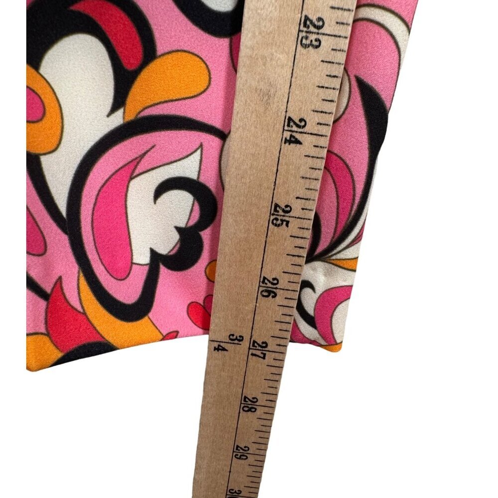 Zara Printed HR Trouser Pants Tapered Leg Floral Barbie Pink cropped Sz XL - Picture 7 of 10